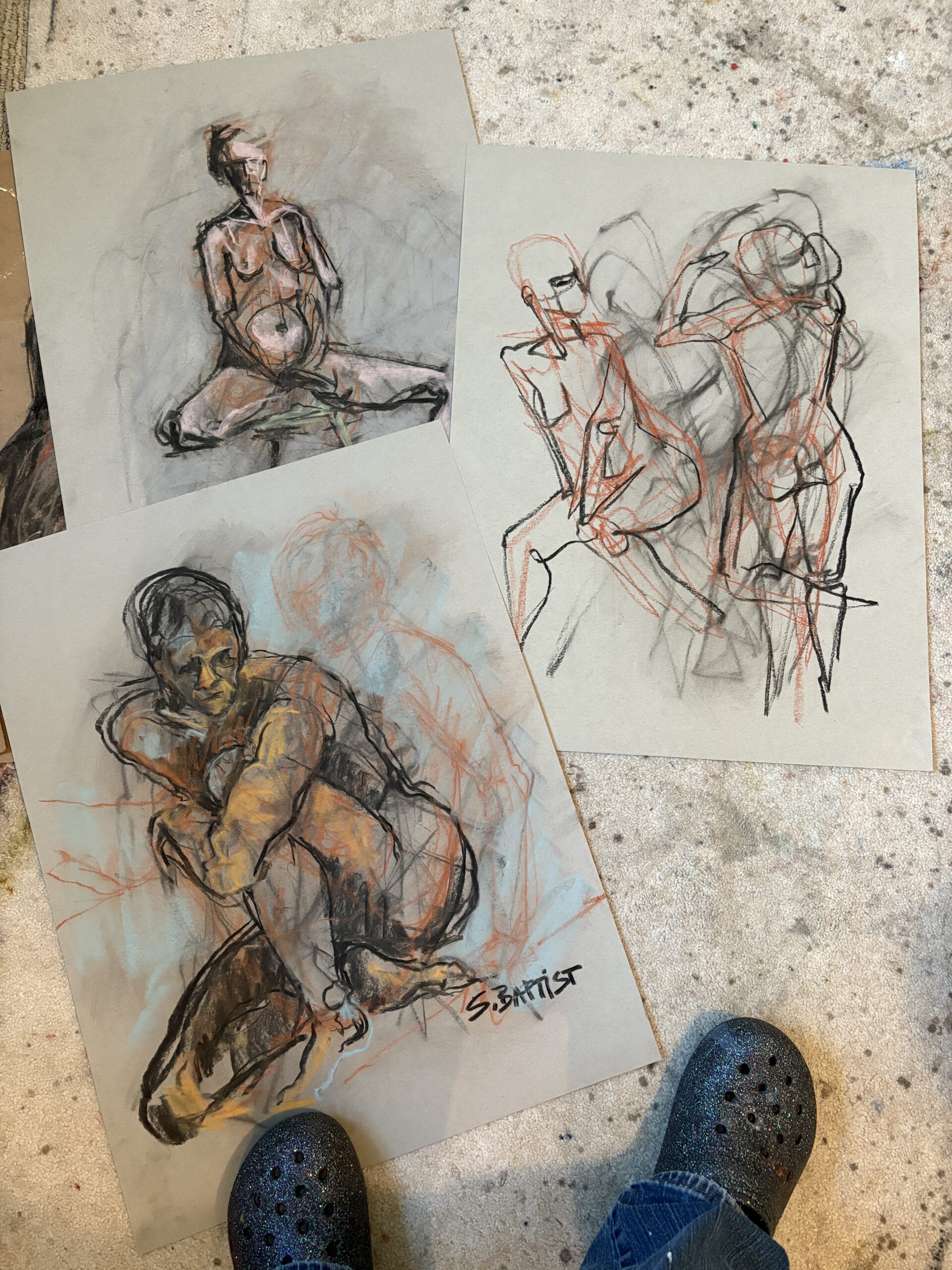 February figures-sarah baptist (6) figurative artwork,figure drawing, human figure, human body, charcoal drawings, nude models, male, female